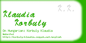 klaudia korbuly business card